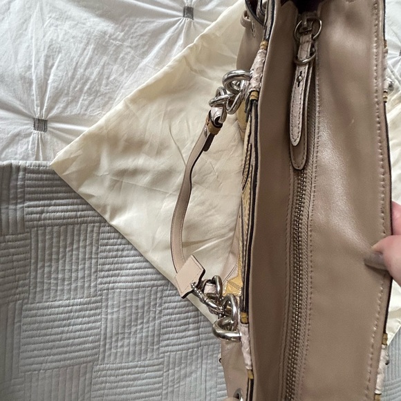 Coach Taupe and Yellow Patent Signature Tote - Picture 10 of 12